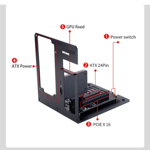 Para Laptop com Dock Gpu 3/4 Compatível com  para Placa de Vídeo Gráfica Externa Compatível com USB4 para Notebook com 40 Gbps (A)