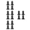16Pcs Plastic Replacement Feet Black for Home Electric Scale Stability 8