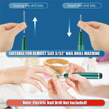 19pcs Nail Drill Bits Sets, 3/32 Inch Diamond Cuticle Electric Nail File and Ceramic Acrylic Gel Nail Bit Kit, Acrylic