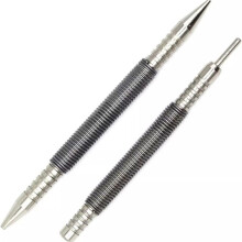 2-Delige Set met Dubbele Kopspijkerzetter en Scharnierpenpons, Hamerloos 1/32 Inch en 1/16 Inch Veerspijkerset