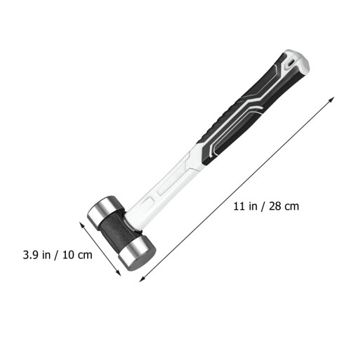 2Pcs Practical Home Nail Hammer Silver Non-Slip Rubber Handle 1
