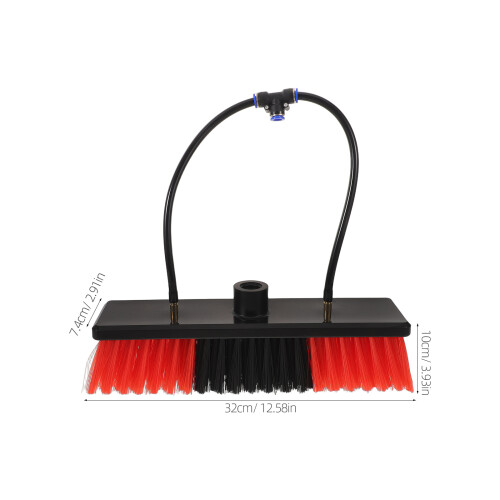 Solar Panel Scrubber Brush Head Universal Fit Red Plastic Steel 1