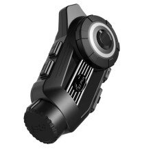 S3 Motorcycle Helmet Intercom Headset 2K Video Recorder DVR Dash Cam Supports 6 People,Black & White