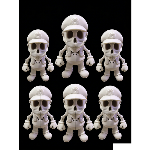 6 PCS 3D printed Mario skeleton model toy set