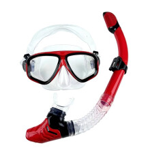 Masque de Plongée Double Lentille avec Tuba et Tuba, pour Adultes de 18 Ans et , Jupe en Silicone et Lunettes de Plongée Sous-Marine, Rose.