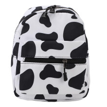 Mini Backpack For Women Cow Print Design Cute Mini Backpack Versatile Style Durable Polyester Fabric Color Fastness Wear Resistance Adjustable Strap
