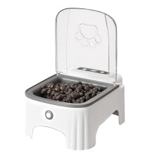 New  Control Pet Induction Feeder Automatic Induction Cover Opening Moisture-Proof Neck Protection Grey