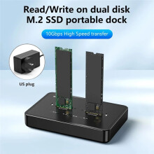Blueendless M.2 NVMe/ Duplizierer Dual-Bay Offline-Klon 20Gbps NVME Dockingstation One-Key Offline-Klon SSD Dock EU-Stecker
