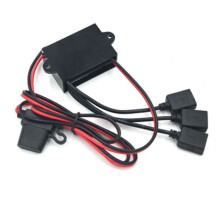 12V 24V to 5.5V 5A 3 Triple USB Plug Charger Power Converter for Step Down Buck Multiple Female Adapter