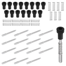 16pcs Aluminum Alloy Window Screen Plunger Latches Kit - 5/32Inch X 1-1/2Inch with Caps and Springs