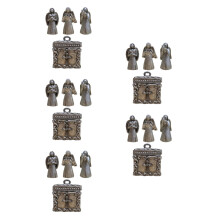 5Ensembles Charm Box En Résine Argentée Prière Ornements