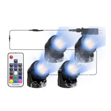 Underwater Pond Lights, Dimmable Submersible Led Fountain Lights with Timer, IP68 Waterproof, Colorful Light, US Plug