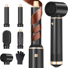 Hair Dryer Brush Hot Air Curling Brush Negative Ion Air Styler for All Hair Types Home and Travel US Plug