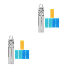 2Sets Solid Design Stainless Steel Perfume Pendant Necklace for Women