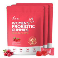 (Pack of 3) Cranberry Probiotic Gummies | Targeting Body Odor, Women's Health, and Body Balance | Vegan (60 Gummies per Pack)