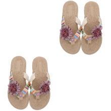 2Paires Chaussures Plage Femme Été Eva Clair Design Floral