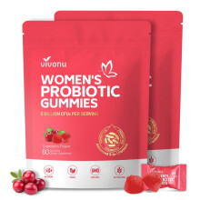(Pack of 2) Cranberry Probiotic Gummies | Targeting Body Odor, Women's Health, and Body Balance | Vegan (60 Gummies per Pack)