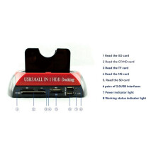 Dual Bay HDD Docking Station USB3.0 IDE 2.5 & 3.5 Inch External Hard Drive Dock All in 1 Hard Drive Holder US PLUG