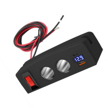PD+QC3.0 Dual USB Socket Charger Lighter Splitter Adapter with LED Voltmeter  for Car Truck Marine Boat