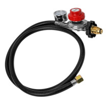 4 Ft High Pressure Gas Regulator 30PSI Gauge Pol Connector for Gas Tank Heaters Gas Flow Indicator with Gauge