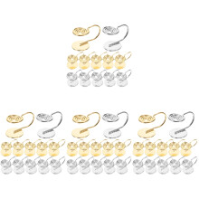 48Pcs Copper Clip on Earring Backs Assorted Colors DIY Ear Clip Bases