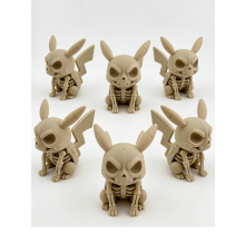 6 PCS 3D printed Pikachu skeleton model toy set