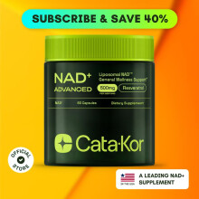 Cata-Kor NAD+ Advanced - NAD+ Supplement for Energy & Healthy Aging - 500mg per Serving - 60 Count (30 Day Supply)