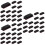 75Pcs Durable Adhesive Cable Clamps Black Plastic Cord Organizer 6