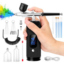 Kit de Aerógrafo con Compresor, 28/38/48 PSI de Alta Presión, Antiobstrucción, con Boquillas de 0,3/0,5 mm, para Repostería y Maquillaje.