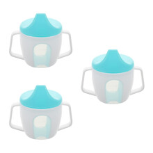 3Pcs Plastic Toddler Sippy Cups Sky-Blue Durable Cups for Baby Use
