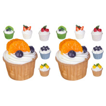 12Pcs Realistic Fake Cupcake Models PU Material Assorted Color Display