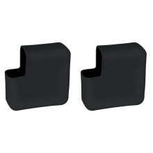 2Pièces Coque Silicone Noire Protectrice Adaptateur 15 Pro