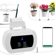 WiFi Slim Plantenwateringssysteem, Druppelirrigatieset voor Binnen voor 10 Planten, Bediening Via App, Oplaadbaar Via USB