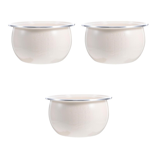 3Pcs White Stainless Steel Replacement Inner Pots Nonstick Rice Cooker 2