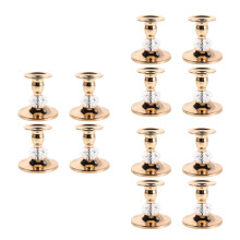 12Pcs Metal Crystal Candle Stands Elegant Golden Centerpiece Decor