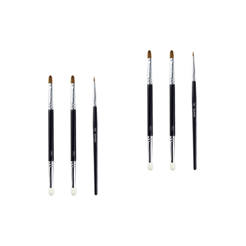 2Sets Tear Ditch Concealer Brush Double-Head Sponge Black Makeup Tool