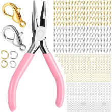 1000Pcs Lobster Claw Clasps and Open Jump Rings Set,with Nose Pliers,Necklace Clasps and Closures for DIY Jewelry Making