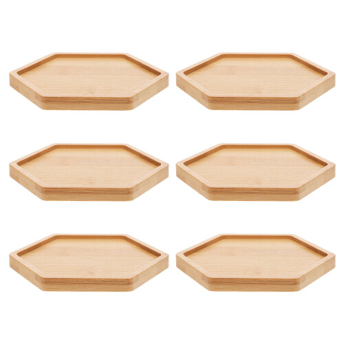 18Pièces Coupelles Bambou Beige Table Intérieure 1