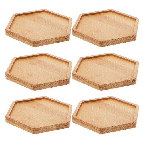 18Pièces Coupelles Bambou Beige Table Intérieure 2