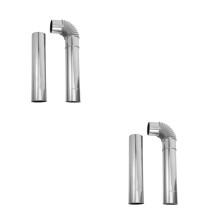 2Ensembles Tubes Conduit Poêle Camping En Acier Inox 90 Pour