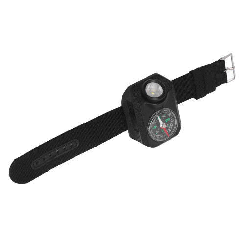 Waterproof Rechargeable Wrist Flashlight with Compass, 5 Modes, 500mAh