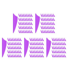 300Pcs Reusable Purple Plastic Arrow Vanes Lightweight for Bowhunting