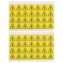 54Pcs Yellow Paper Electric Shock Warning Labels for Home Safety Use