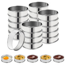 25 Pcs English Muffin Rings Stainless Steel Double Rolled Crumpet Rings 4 Inch Metal Muffin Tart Molds for Home Baking