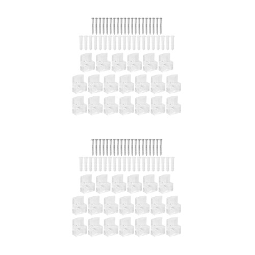 100Sets Plastic Glass Retainer Clips Kit for Cabinet Mirror Fixings