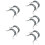 10Pcs Pan and Pot Side Handle Replacement Gray Silicone Stainless Grip 11