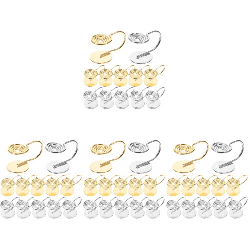 48Pièces Accessoires Boucles D'oreilles Clips En Cuivre