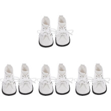 4Paires Bottes Blanches En PU Pour Decoration Et Poupees 18