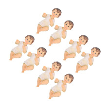 8Pcs Resin Baby Jesus Figurines Multi Color Christmas and Easter Decor