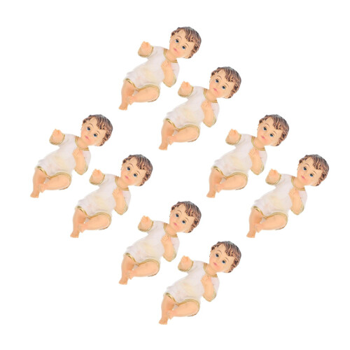 8Pièces Figurines Bébé Résine Décor De Noël